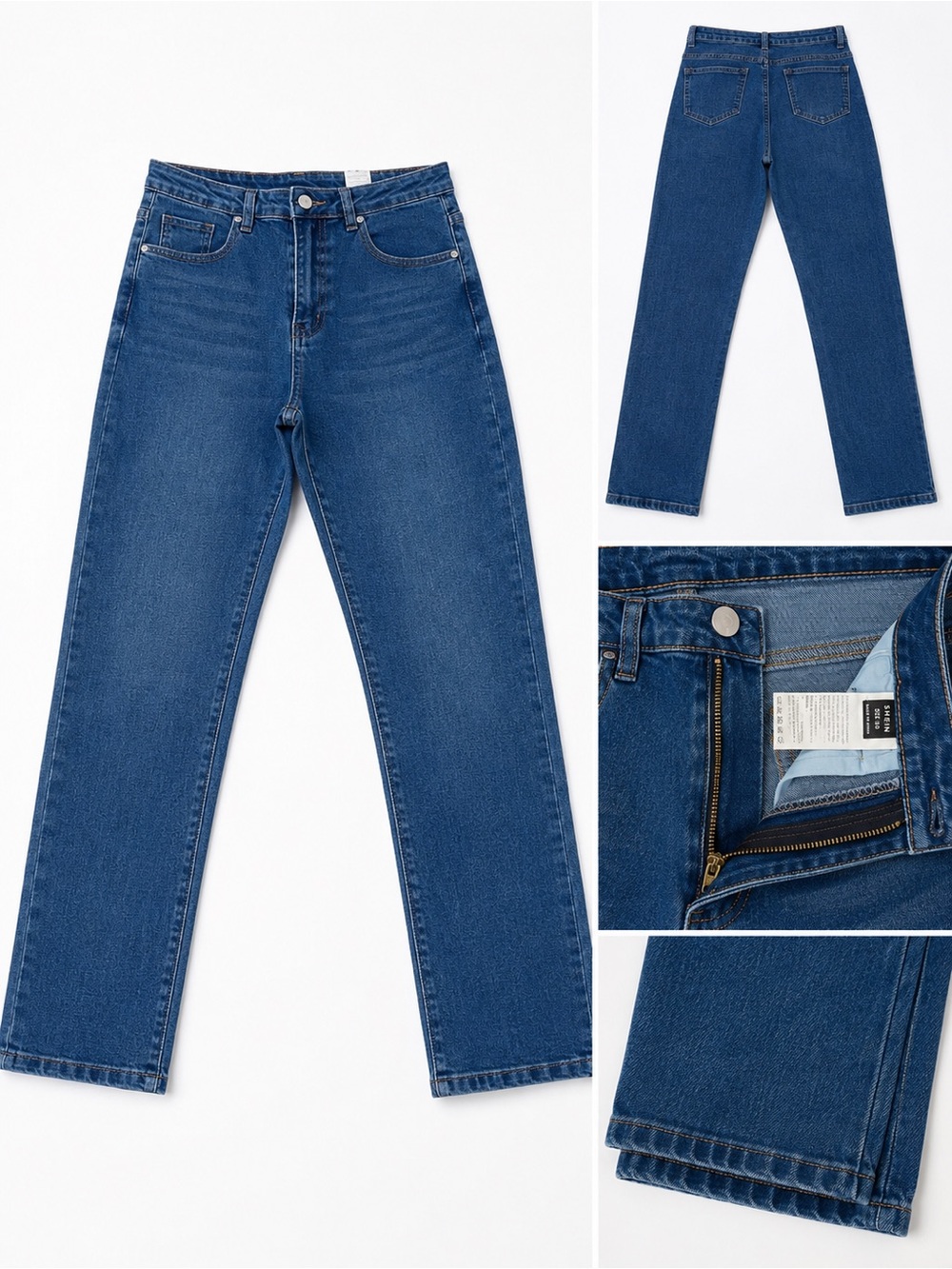 SHEIN Men's Classic Straight Blue Denim Jeans